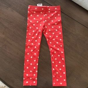 New J.Crew Crewcuts size 4/5 red/off white polka dot leggings